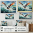 thumbnail image 4 of Designart "Seagulls Dance Painting Over Sea" Animals Floater Framed Wall Art Print, 4 of 7