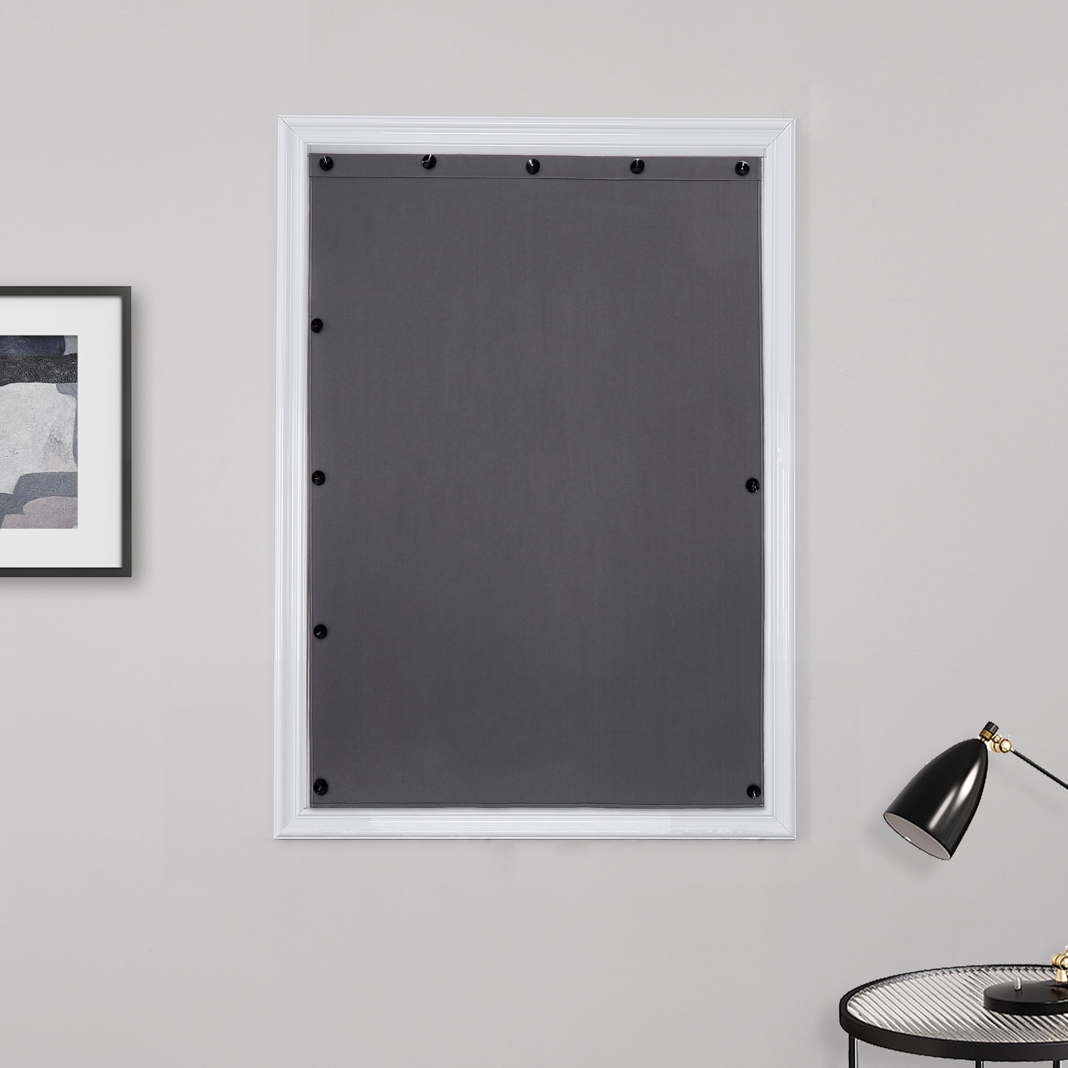 Pinewave Portable Grey Blackout Curtain Temporary Travel Blackout Curtain with Suction Cups