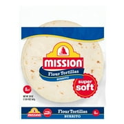 Mission Super Soft Flour Tortillas, Burrito Size, 8 Count