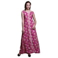 thumbnail image 1 of Bimba Robe Longue Sans Manches à Fleurs pour Femmes, Col en V, Fendue devant, Taille Moyenne, 1 of 5
