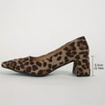 thumbnail image 4 of VECPIO Women‘s Leopard Print Block Heels  Fashion Square Toe Dress Pumps  Stylish Slip On Heels, 4 of 7