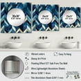 thumbnail image 4 of Designart "Chevron Intrigue In Vintage Cobalt" 0 Square Mirror Wall Decor Glam - Large Blue Square Bathroom Mirror - Square Printed Wall Mirror Art, 4 of 5