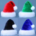 thumbnail image 2 of Sombreros de Navidad de felpa para adultos y niños, gorro de Papá Noel rojo, azul, verde, negro, decoración de Feliz Navidad, Feliz Año Nuevo, 2024, 2 of 4