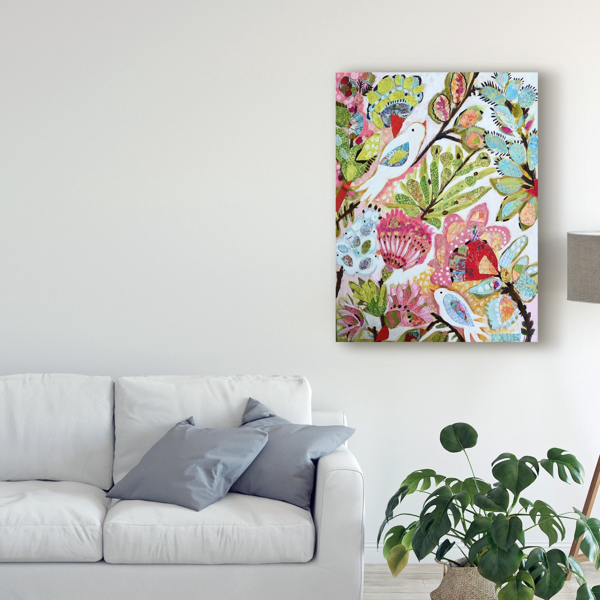 Trademark Fine Art 'Paper Birds I' Canvas Art by Karen Fields