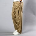 thumbnail image 2 of Pedort Men's Cargo Pants Mens Wide Leg Pants Casual Baggy Comfy Trousers Yellow,L, 2 of 5
