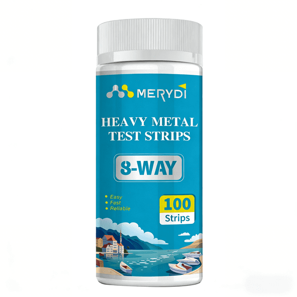 Bandes de Test pour Eau de Métaux Lourds (8 Tests) - Trousse de Test d'Eau Domestique 100 Ct pour Fer, Mercure, Cuivre, Plomb, Chrome, Magnésium, Cadmium, Calcium - Trousse de Test pour Robinet Domestique