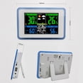 thumbnail image 3 of Mistaha 433MHz Wireless Color Display Weather Forecast Clock with Indoor and Outdoor Thermometer Hygrometer - Dual Alarms, Meteorological Monitoring - Battery-Free Delivery - H173G White Blue, 3 of 6
