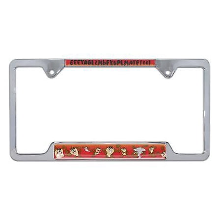 Tasmanian Devil Open Chrome Metal License Plate Frame