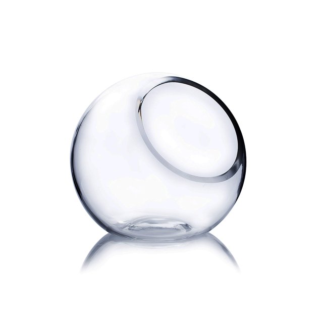 Jarrón de vidrio WGV con forma de globo redondo transparente de 5,5 cm