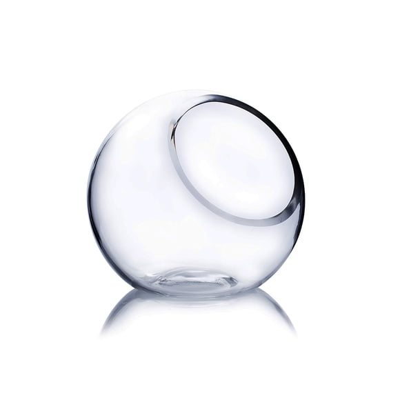 Jarrón de vidrio WGV con forma de globo redondo transparente de 5,5 cm