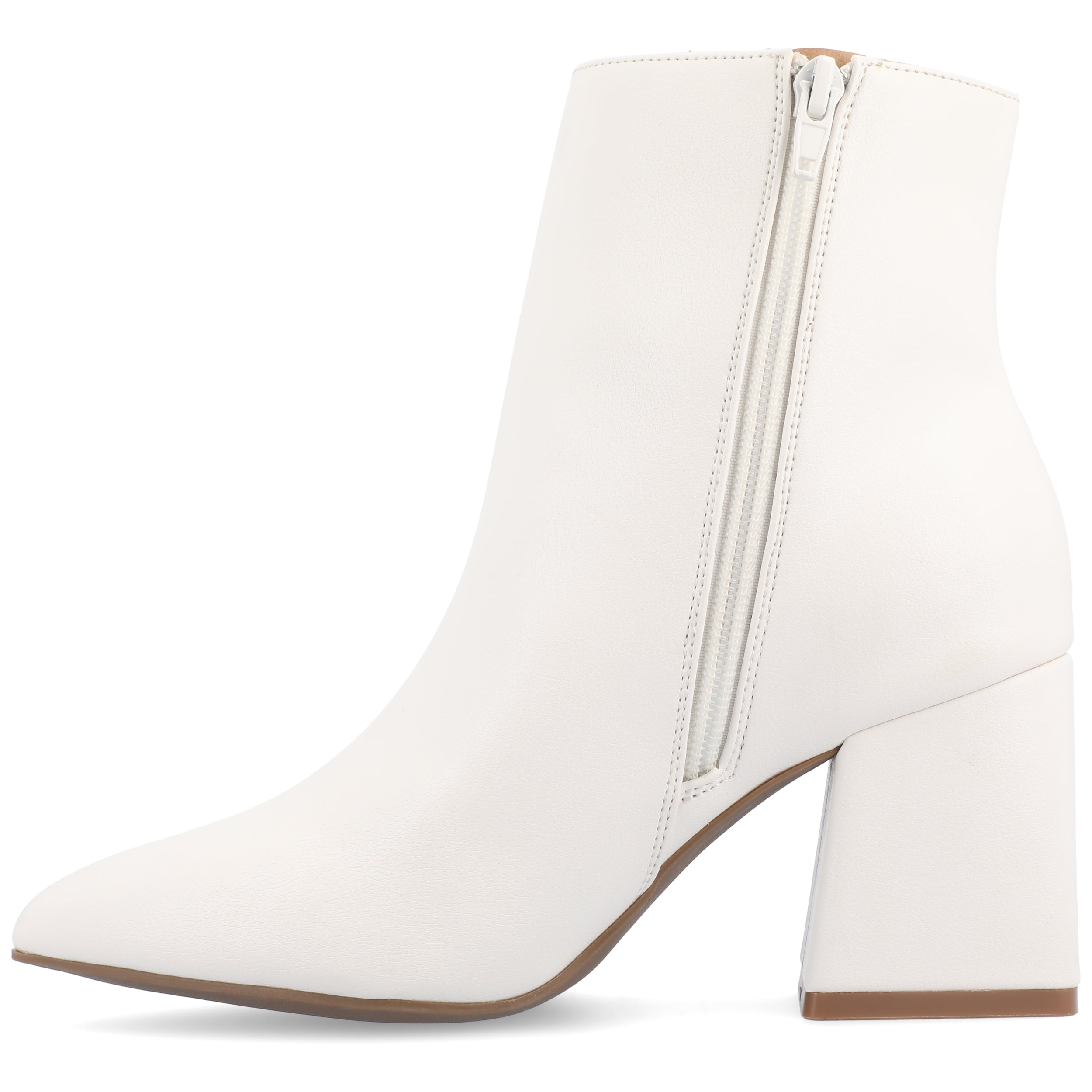 Journee Womens Sorren Covered Block Heel Pointed Toe Booties