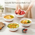 thumbnail image 5 of Salad Bowls Set of 4, Large 60 oz Speckled Stoneware Soup Bowls for Ramen, Pho, Pasta, Cereal, and Salad, Microwave and Dishwasher Safe, White and Brown, 5 of 7