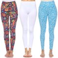 thumbnail image 1 of White Mark Leggings Imprimés Extensibles Doux pour Femmes Lot de 3, 1 of 2
