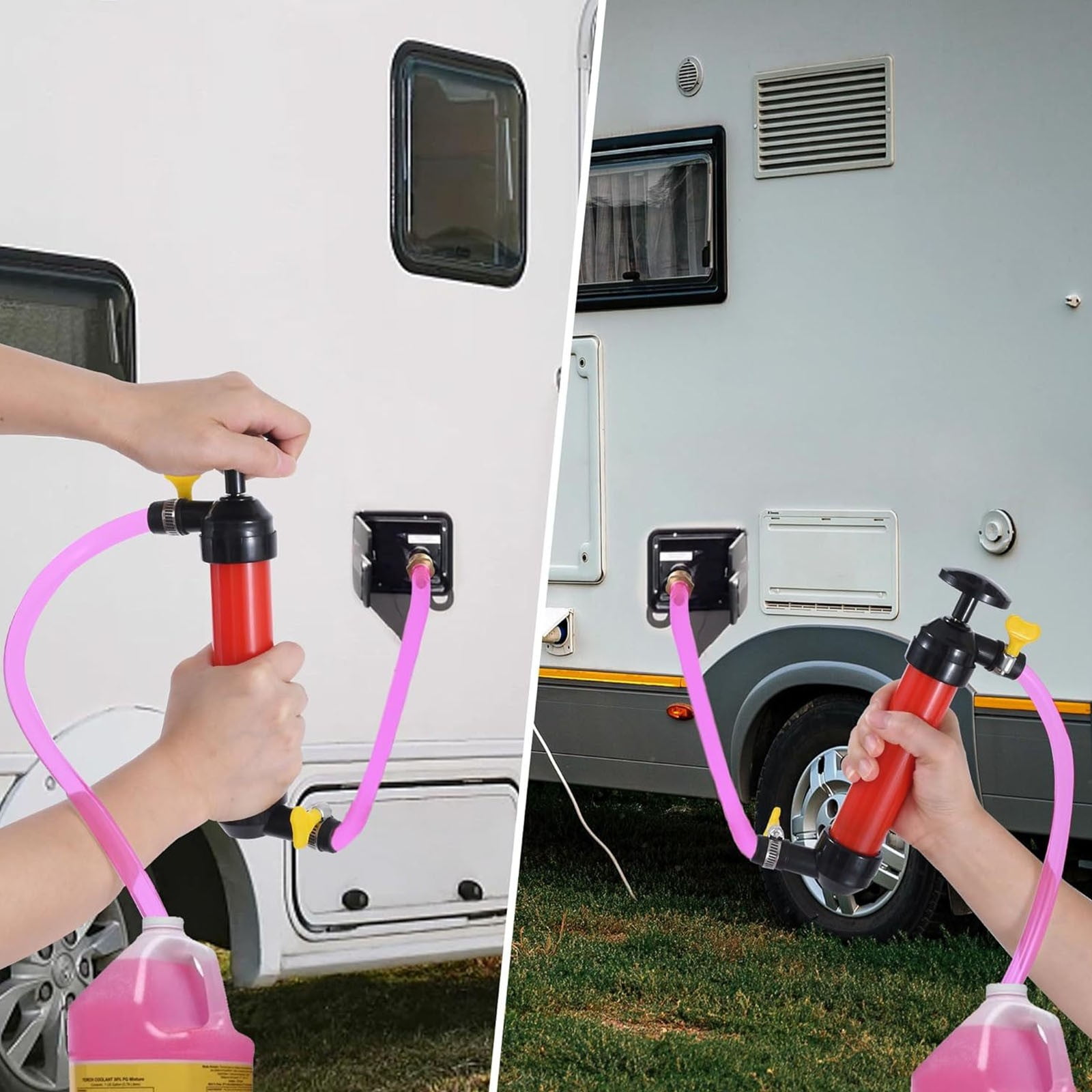 Manual Fuel Transfer Pump For Syphoning Gasoline Oil Or Water From Containers Includes Tubing For Easy Use