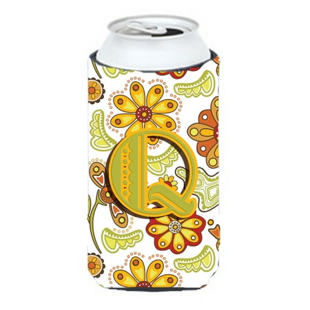 

Caroline s Treasures CJ2003-QTBC Letter Q Floral Mustard and Green Tall Boy Hugger Tall Boy multicolor