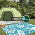 thumbnail image 3 of Enyhom Floral Waterproof Outdoor Rug 6'x9',Reversible Plastic Straw Patio Camping Rug for Camping Patio Picnic, Teal, 3 of 6