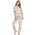 thumbnail image 2 of White Mark Women's Short Sleeve & Pants Tropical Pajama Set, 2 of 5