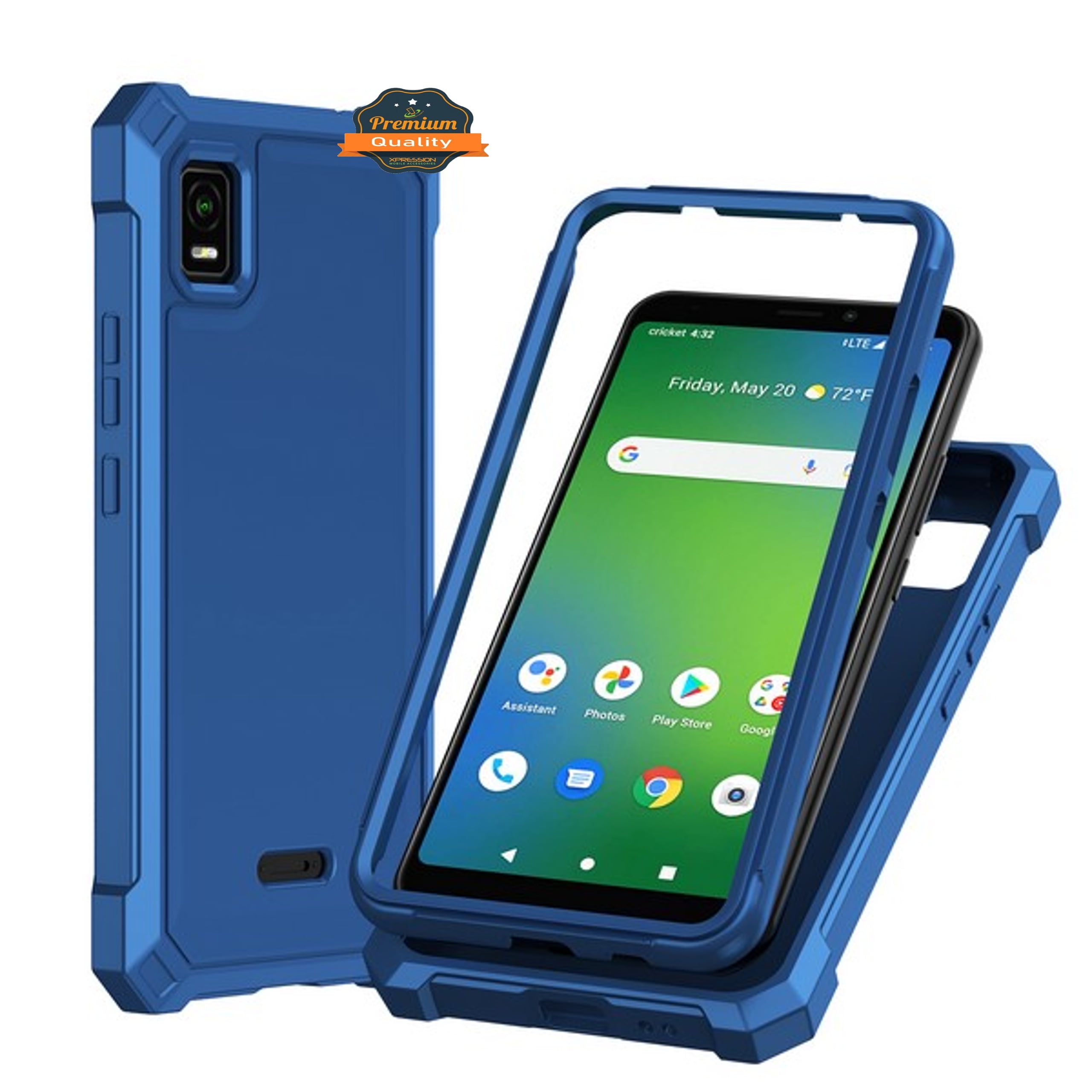 Xpression Phone Case For BLU View 5 Pro (2024) Full-Body Dual Layer Hybrid Case Slim, Drop-Proof TPU Hard PC, Durable Corner Front Bumper Protector Cover, Blue