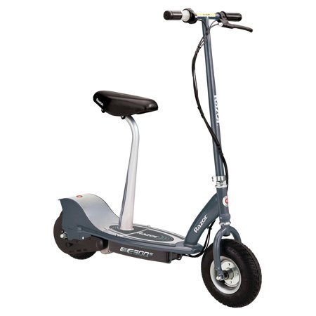 UPC: 0845423015008 | Razor E300S Seated Electric Scooter – Gray for Ages 13+ and up to 220 lbs 9 Pneumatic Front Tire Up to 15 mph & up to 10-mile Range 250W Chain Motor 24V Sealed Lead-Acid Battery Unisex