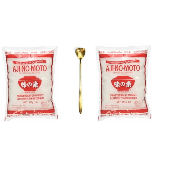 NineChef Bundle - AJINOMOTO Monosodium Glutamate Umami Seasoning (2 Pack ) 1 NineChef Brand Long Handle Spoon