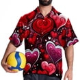 thumbnail image 4 of Valentine's Day Love Men's Short Sleeve Poplin Button Down Shirts - Casual Printed Summer Beach Tops for Men, 4 of 6