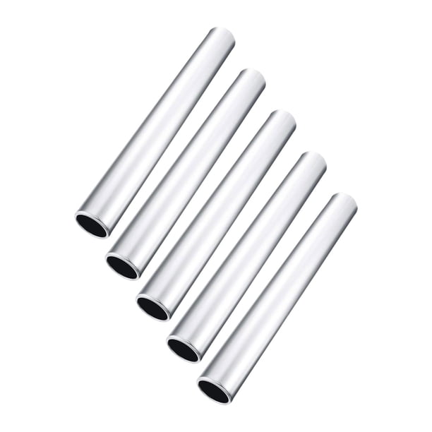 5x Relay Relay Batones Running Race Sticks Antislip Suministros de 29 cm Herramientas de entrenamiento de bastones de atletismo para practicar al aire Plata