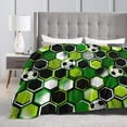thumbnail image 5 of Football and Soccer Ball Throw Blanket Ultra Soft Warm All Season Sport Neon Geometric Texture Decorative Fleece Blankets for Bed Chair Car Sofa Couch Bedroom 60"X50", 5 of 6