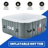CO-Z 2-4 Person 5' Square Inflatable Hot Tub Portable Pool for Patio Backyard Gray