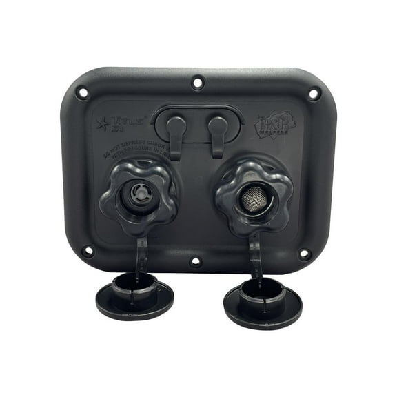 B&B Molders RV Titus Panel-S Series (City Fill, Tank Flush, 2 Coax), Black