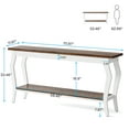 thumbnail image 2 of Tribesigns 2-Tier Vintage Console Table,70.9 Inches Long Sofa Table for Living Room, White & Brown, 2 of 7