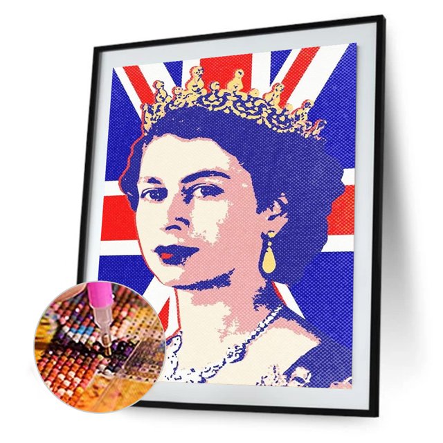 Cuadros Decorativos 5D DIY Diamond Painting The Queen of England Kits Full Round Drill Art (sz2176) Tmvgtek embutido en tela