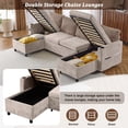 thumbnail image 5 of 113.4" U-Shaped Sectional Modular Sofa Couches with Charging Station and Pull-out Sofa Bed, Versatile Sofa Sleeper with Large Storage Space Cup Holders for Living Room, Office, Apartment, Brown, 5 of 9
