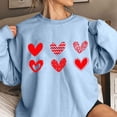 thumbnail image 1 of Qertyioot Chandail Cœur d'Amour Saint-Valentin, Imprimé Mode Femme Manches Longues Col Rond Blouse Ample, 1 of 3