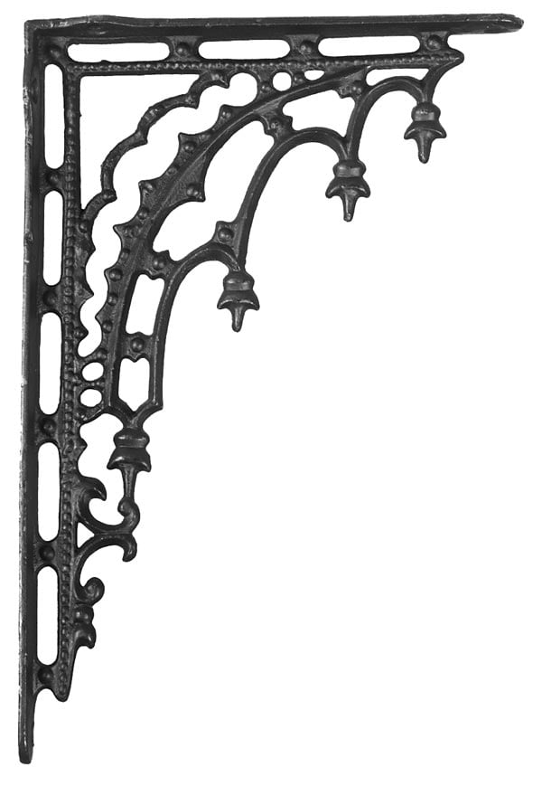 Pair Arch Cast Iron Shelf Brackets