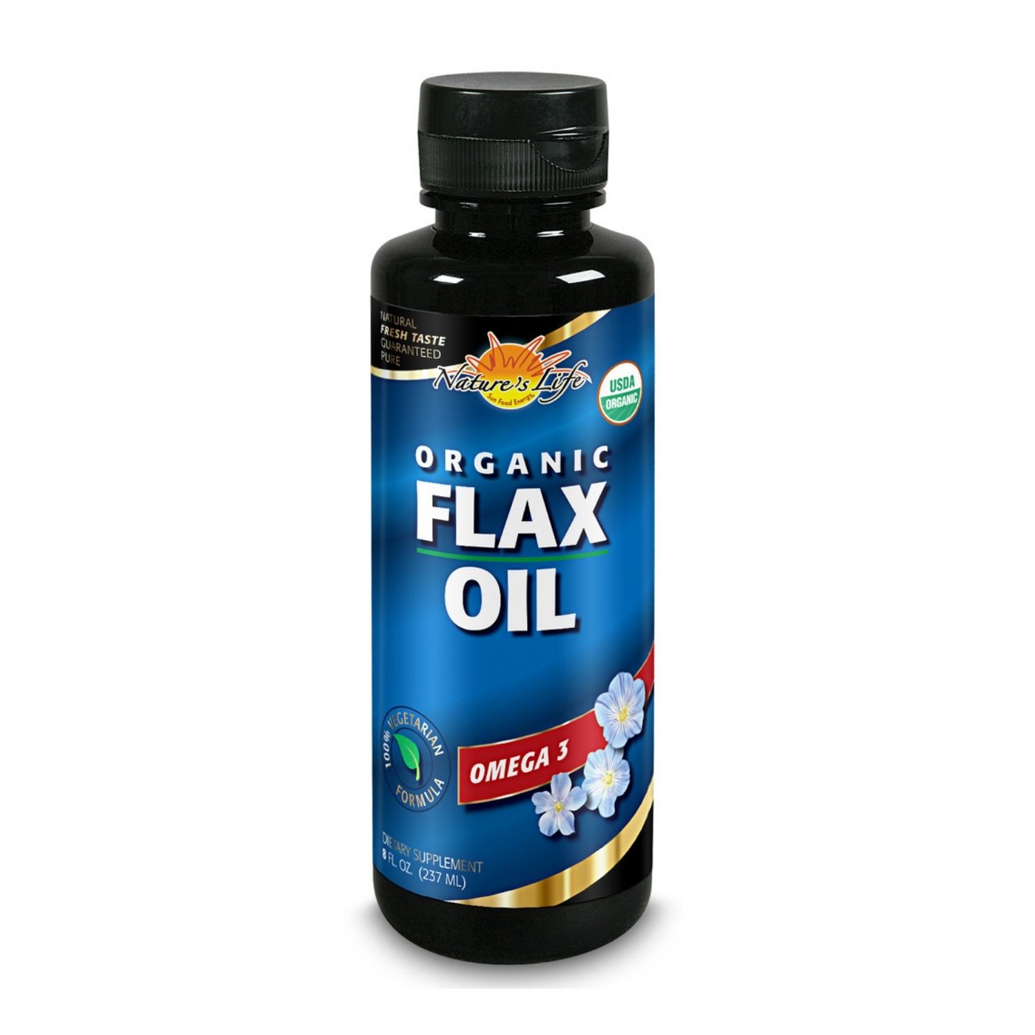Nature's Life Flax Oil Organic, Natural (BtlPlastic) 13.75g 8oz