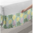 thumbnail image 2 of Tropical Bed Skirt, Silhouette Form Exotic Monstera Leaves Superimposed with Pollen-like Black Spots, Elastic Bedskirt Dust Ruffle Wrap Around for Bedding Decor, 4 Sizes, Multicolor, by Ambesonne, 2 of 2