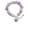 thumbnail image 2 of Delight Jewelry Silvertone Large Script Letter - D - 3/4'' Disc - Purple Butterfly Bead Charm Bracelet, 7"+1" Extender, 2 of 5