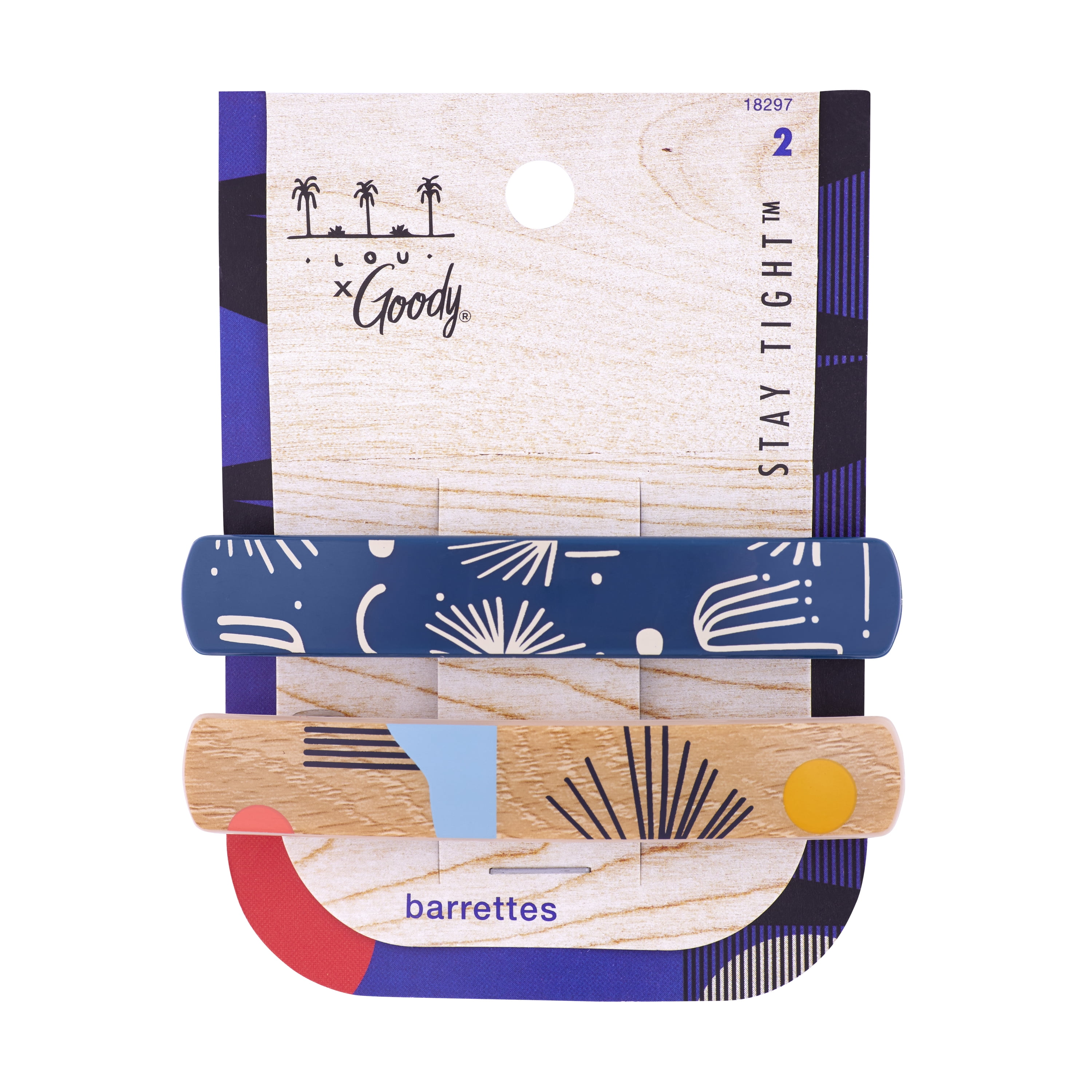 Goody Tru X Hola Lou Collab Stay Tight™ Autoclasp Barrette, 2 CT