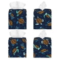 thumbnail image 2 of Lsque Sea Turtles Swimming Printed Tissue Box Cover Holder, Facial Paper Organizer Dispenser,Square with Bottom Belt, PVC Leather Decorative Organizer, 2 of 8