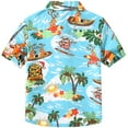 thumbnail image 2 of SSLR Big Boys' Santa Claus Party Tropical Ugly Hawaiian Christmas Shirts Casual Button Down Shirts, 2 of 8