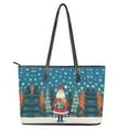 thumbnail image 4 of ZUXONGSY Santa Claus Christmas Tree Snowflake Print Tote Bag for Women Multifunctional Top Handle Satchel Casual Laptop Tote Bag with Zippered for Business Shopping, 4 of 6