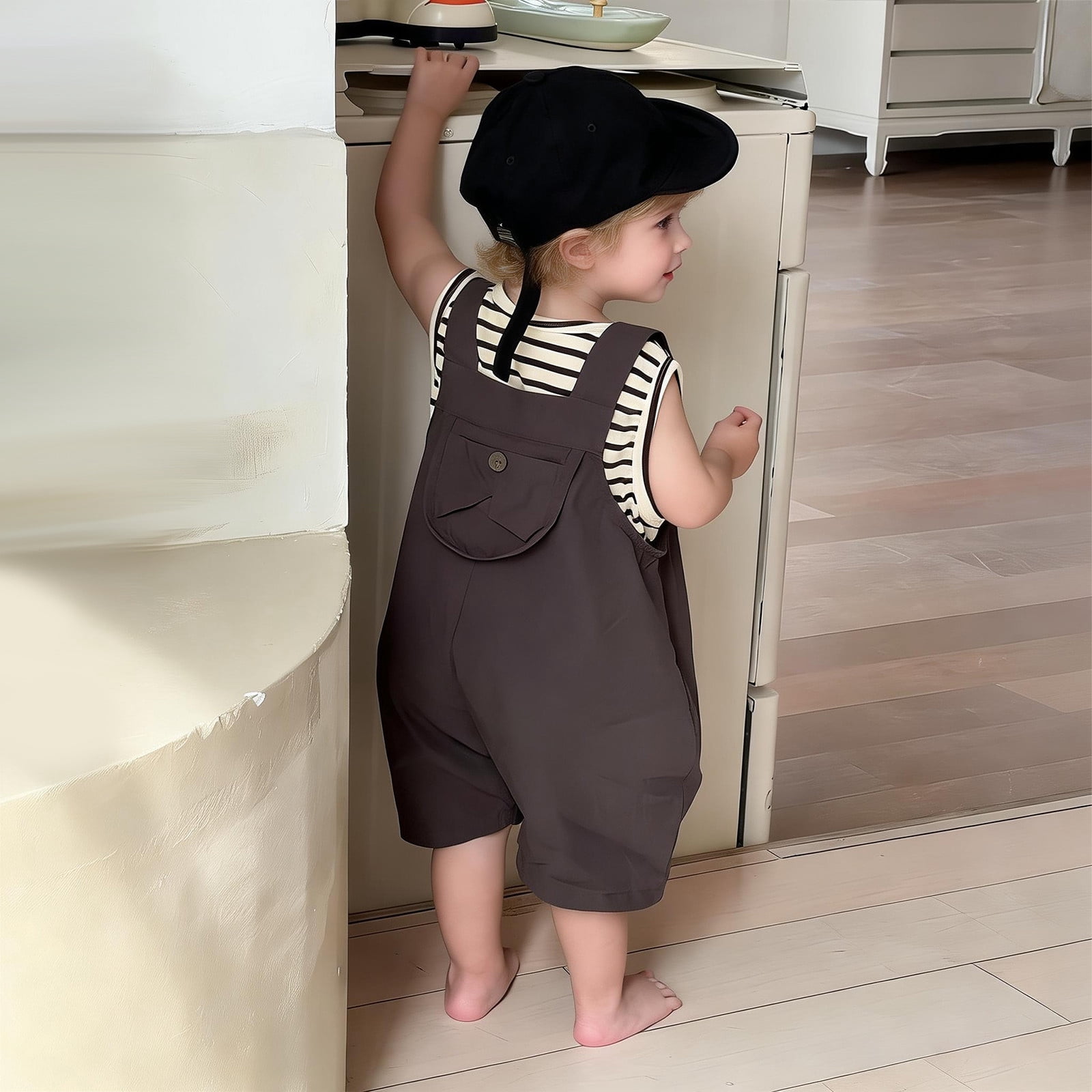 KVPLBQFD Newborn Baby Boys Sleeveless Romper Baby One Piece Casual Overalls Trendy Jumpsuit for Toddler Summer Smocked Clothes