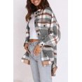 thumbnail image 3 of XINQIHANG Womens Casual Plaid Shacket Button Down Long Sleeve Shirt, 3 of 5