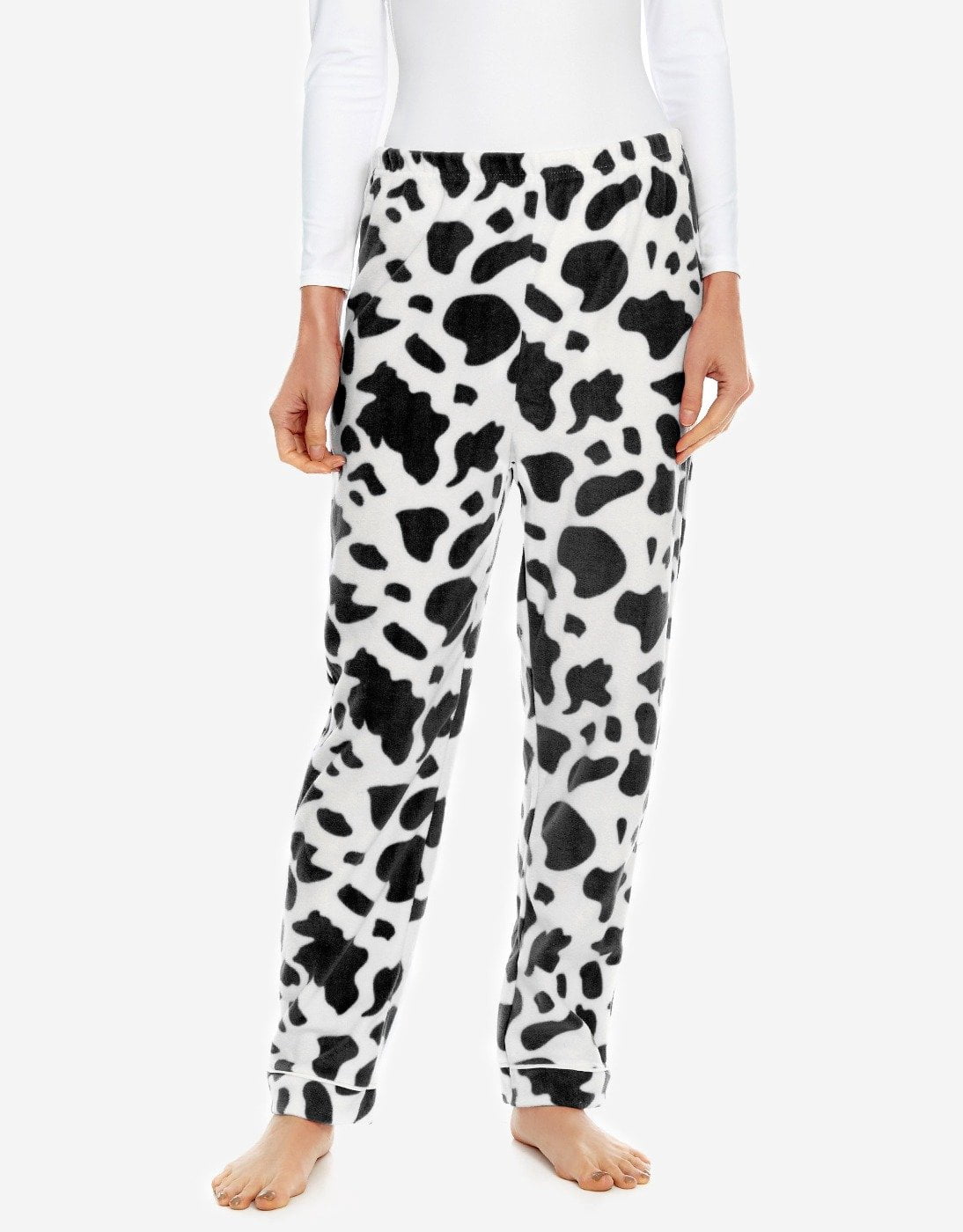 Leveret Womens Fleece Pants Black Cow M 