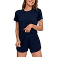 thumbnail image 3 of Bvxeep Women's Home Casual Top And Pants Short Sleeve Shorts Set, 3 of 10