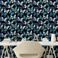 thumbnail image 2 of Ambesonne Spring Peel & Stick Wallpaper for Home, Butterflies Floral Realistic, 13"x100", Deep Sky Blue and White, 2 of 5