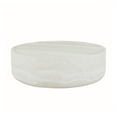 thumbnail image 4 of 39.37''  Round Coffee Table with Marble Texture, Modern Low Drum Circle Fiberglass Coffee Table, Side Table Accent Table for Living Room, Outdoor, No Need Assembly, Marble, 4 of 6