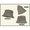 thumbnail image 3 of Bucket Hat For Men Women - Cotton Packable Fishing Cap, Grey L/XL, 3 of 3