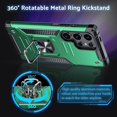 thumbnail image 2 of Conçu pour Étui Galaxy S24 Ultra avec Support, Étui de Protection de Qualité Militaire avec Anneau Métallique Rotatif à 360° [Support Support Magnétique] Compatible avec Samsung Galaxy S24 Ultra, Vert Foncé, 2 of 4