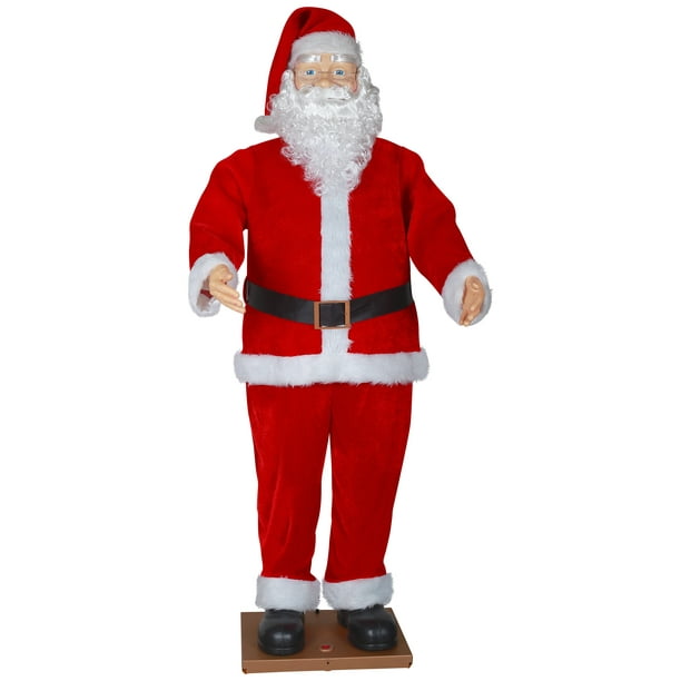 Holiday Time Life Size Animated Dancing Santa with Realistic Face Christmas  Decor, 6' 